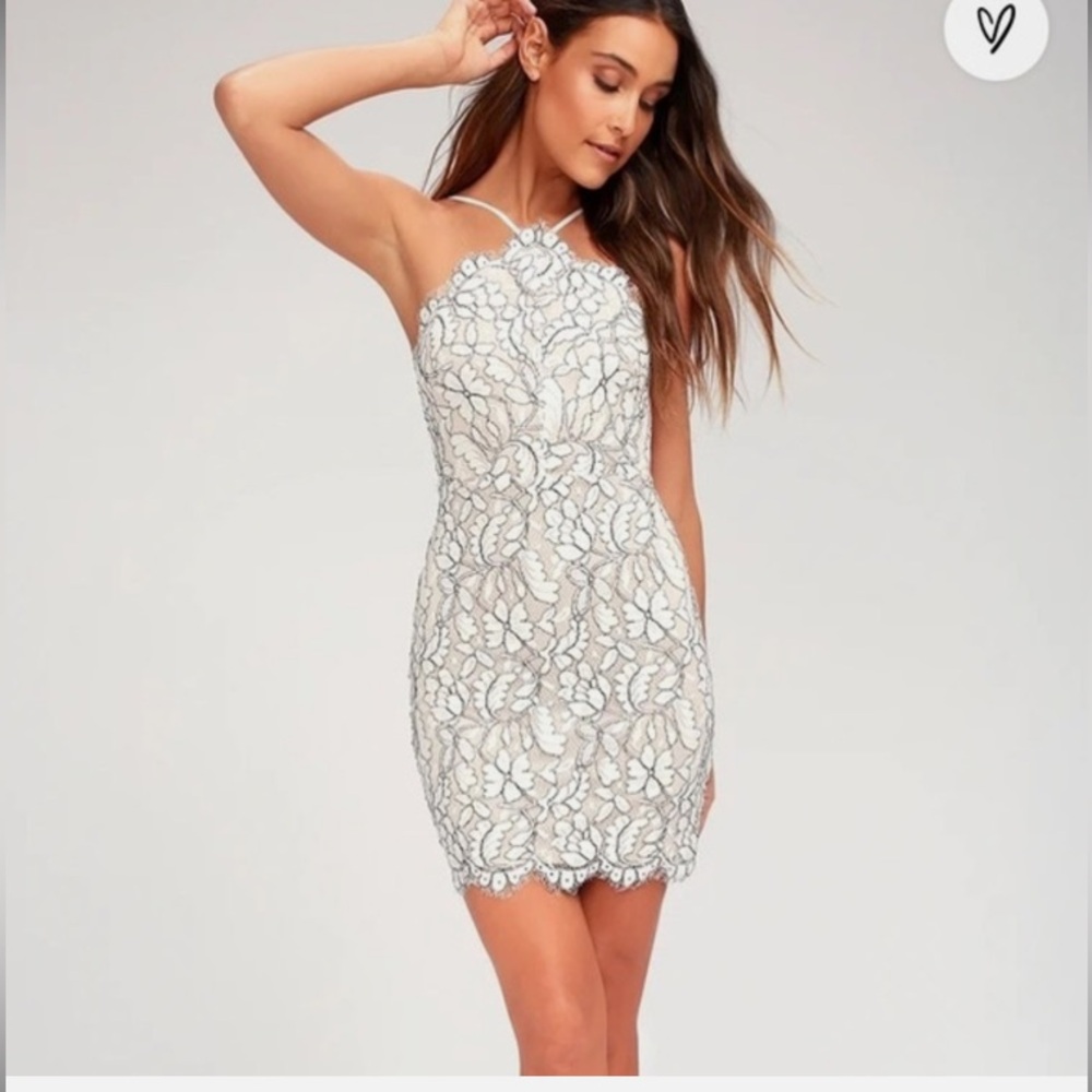 Lulu's NWT Delicate Darling Floral Lace Bodycon Dress